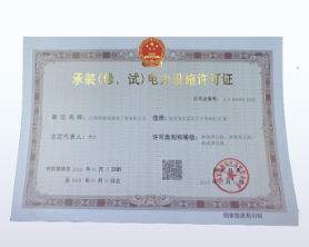 承装电力实施许可证